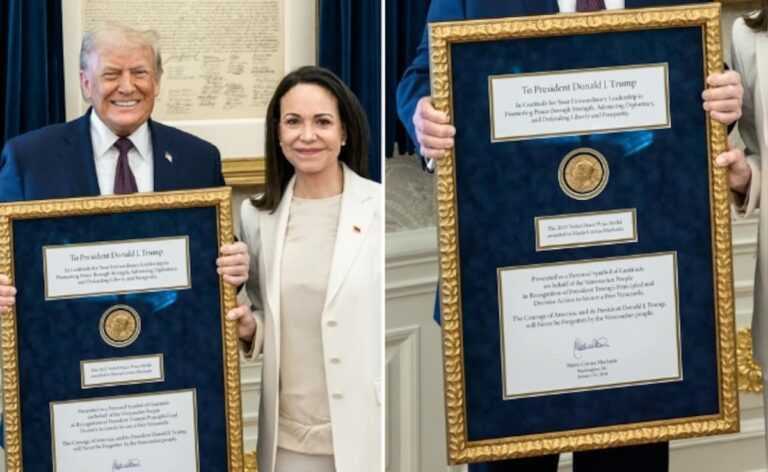 Trump receiving medal