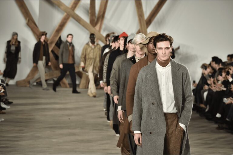 Male models walking on ramp