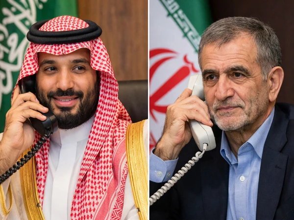 محمد بن سلمان ٹیلیفون پر بات کرتے