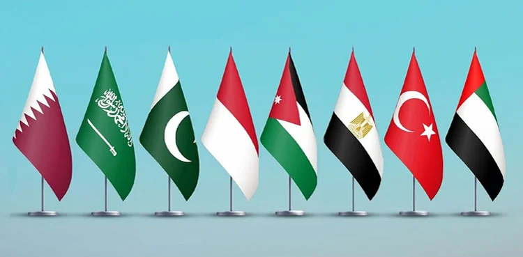 بورڈ آف پیس میں شامل ہونے والے ملکوں کے جھنڈے