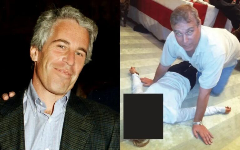 Prince Andrew With Female on Floor and epstein