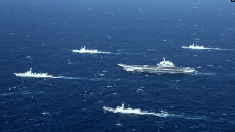 Military ships in sea